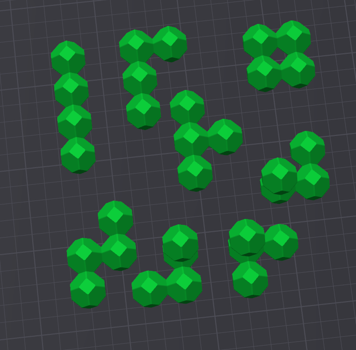 Individual STLs for HedronStack (3D balance/stacking game) pieces