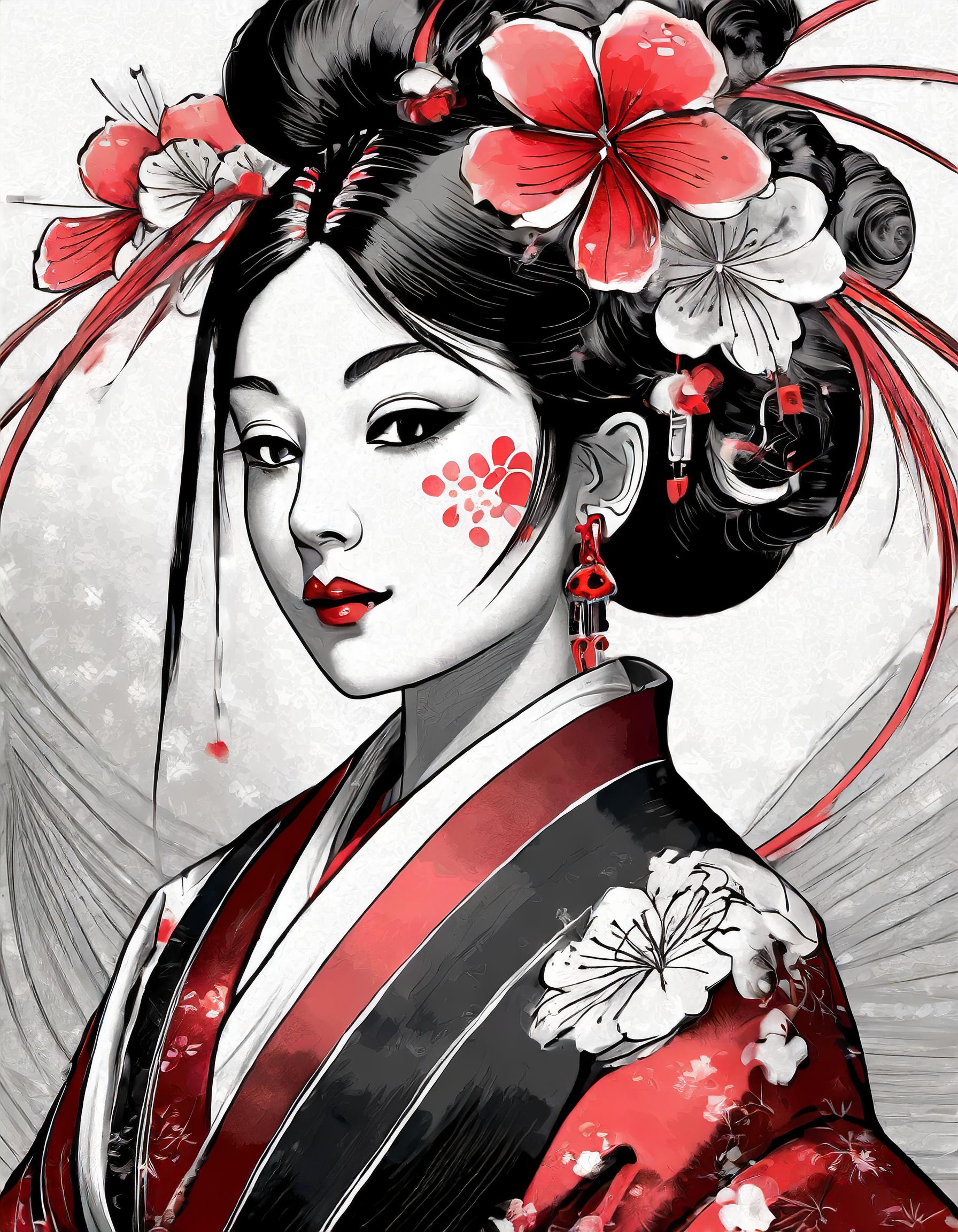 Geisha 2D wall art by Black0ut | Download free STL model | Printables.com