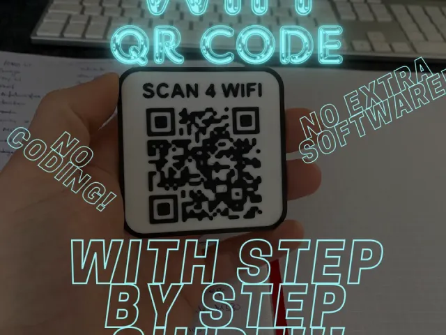 Magnetic WiFi QR Code Card with step by step guide! No Coding, or extra Software needed