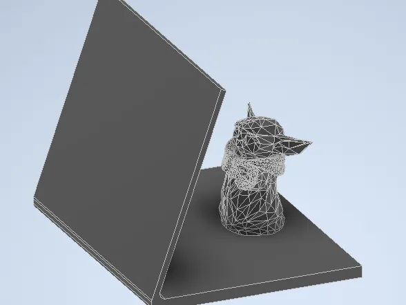 lowpoly baby yoda book stand