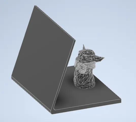 lowpoly baby yoda book stand