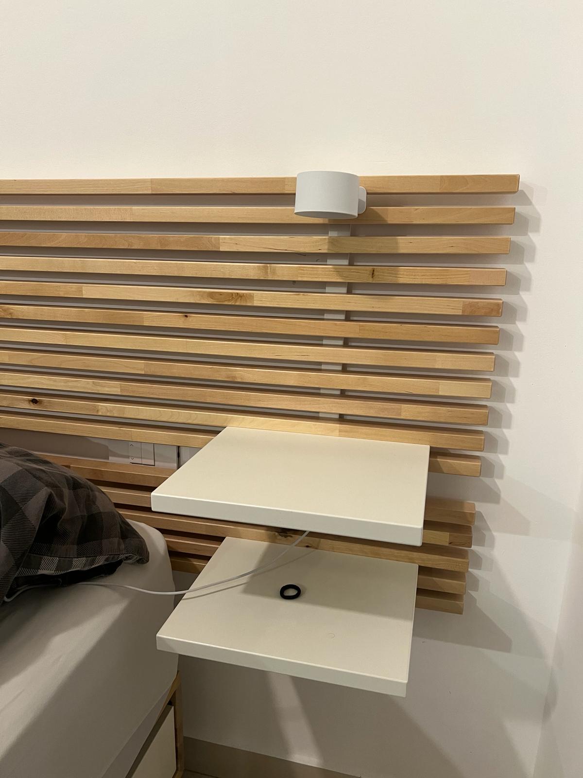 Custom LED Sconce Mount for Ikea Mandal Headboard by Niv Ohavi