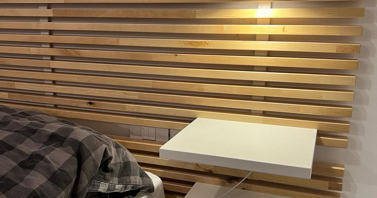 Custom LED Sconce Mount for Ikea Mandal Headboard by Niv Ohavi