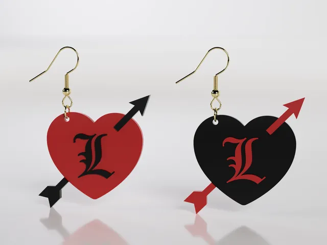 Heart with arrow earrings
