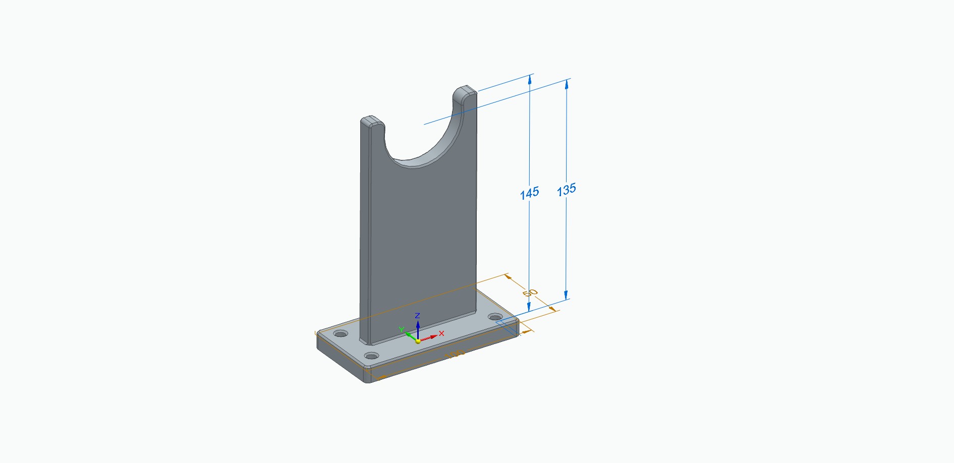 Rohrschelle für HT d50 h135 Standfuss100x50