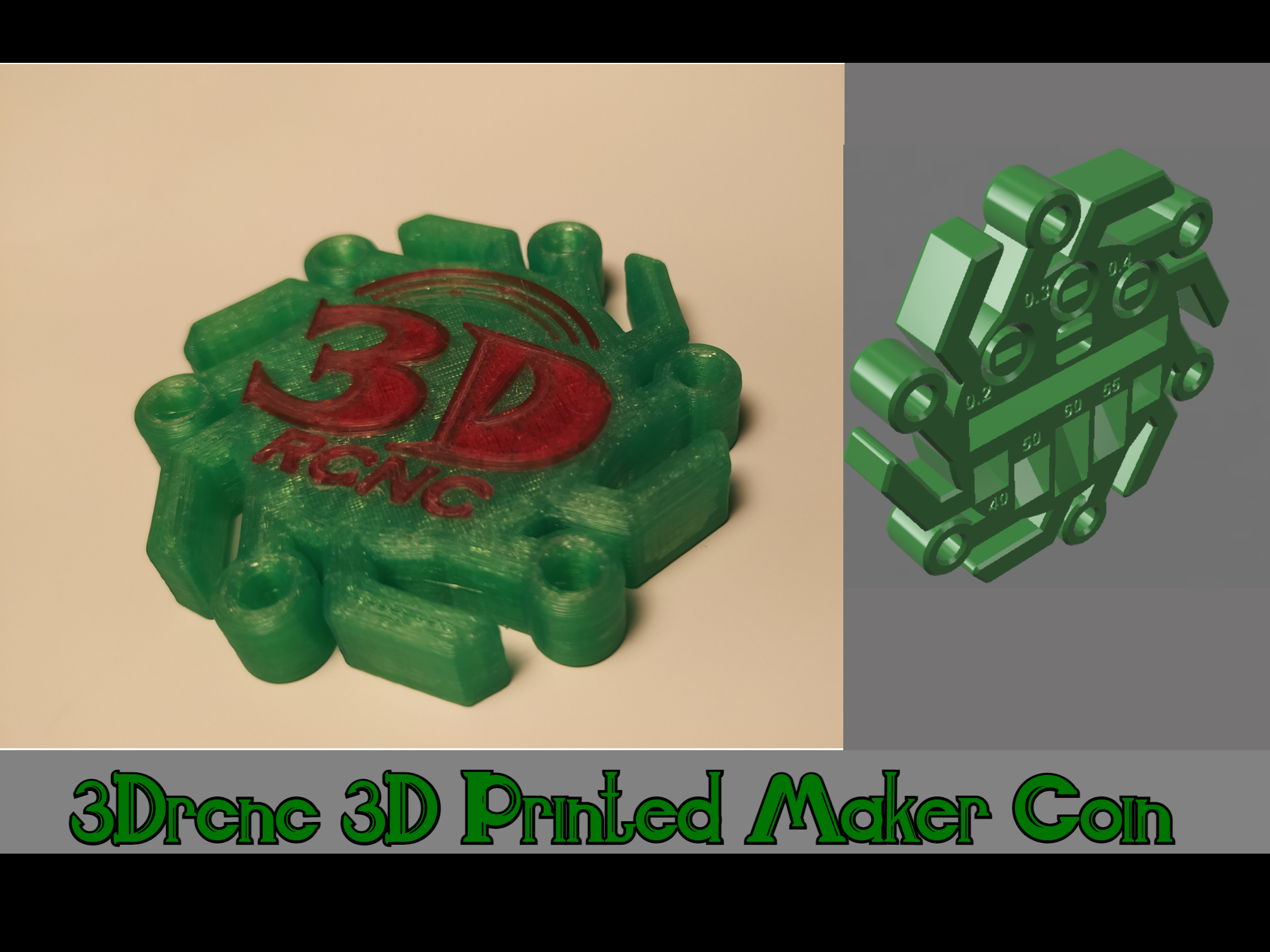 3Drcnc Maker Coin with inbuilt 3D Printer Tests.