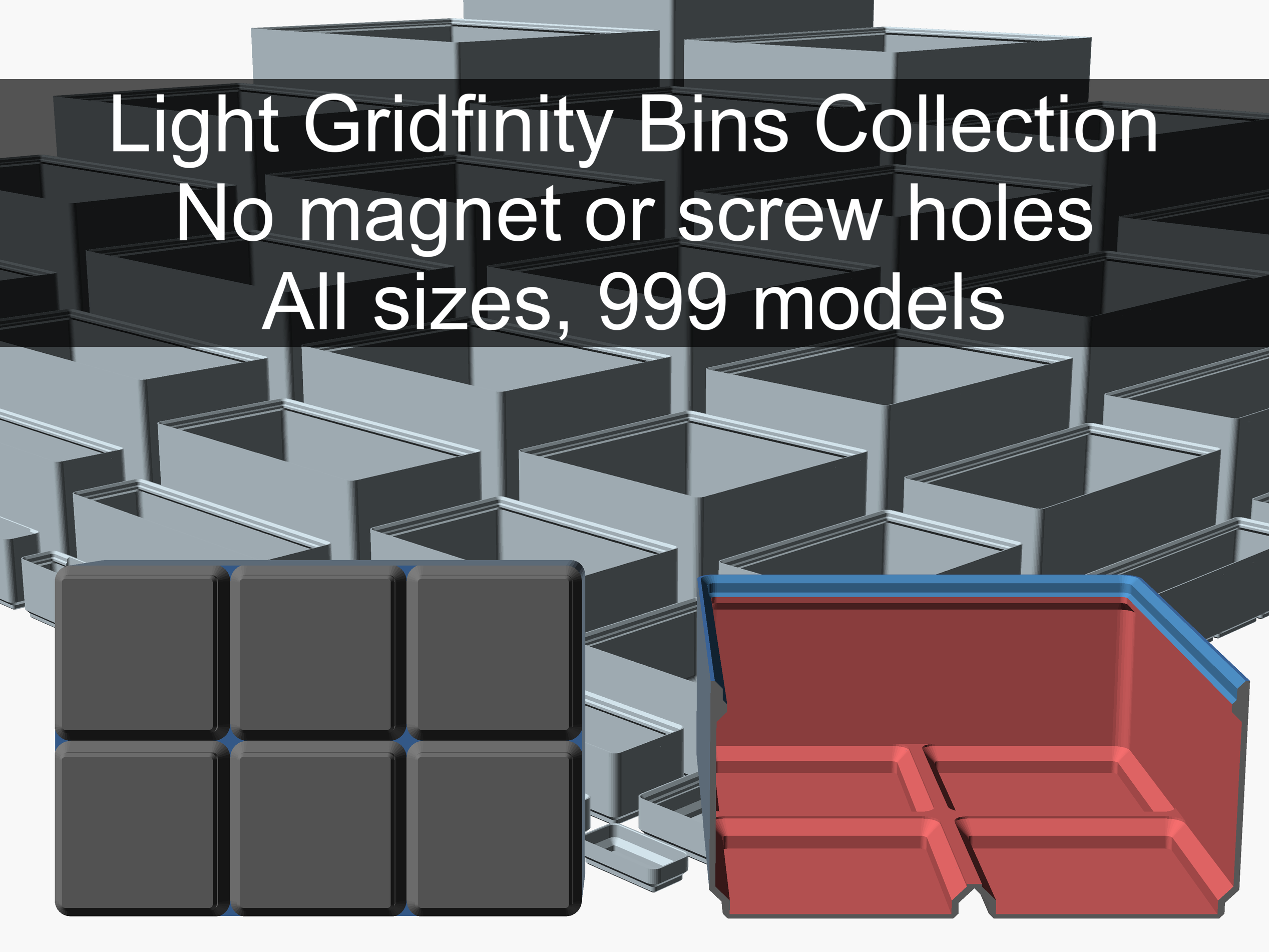 Light Gridfinity Bins Collection
