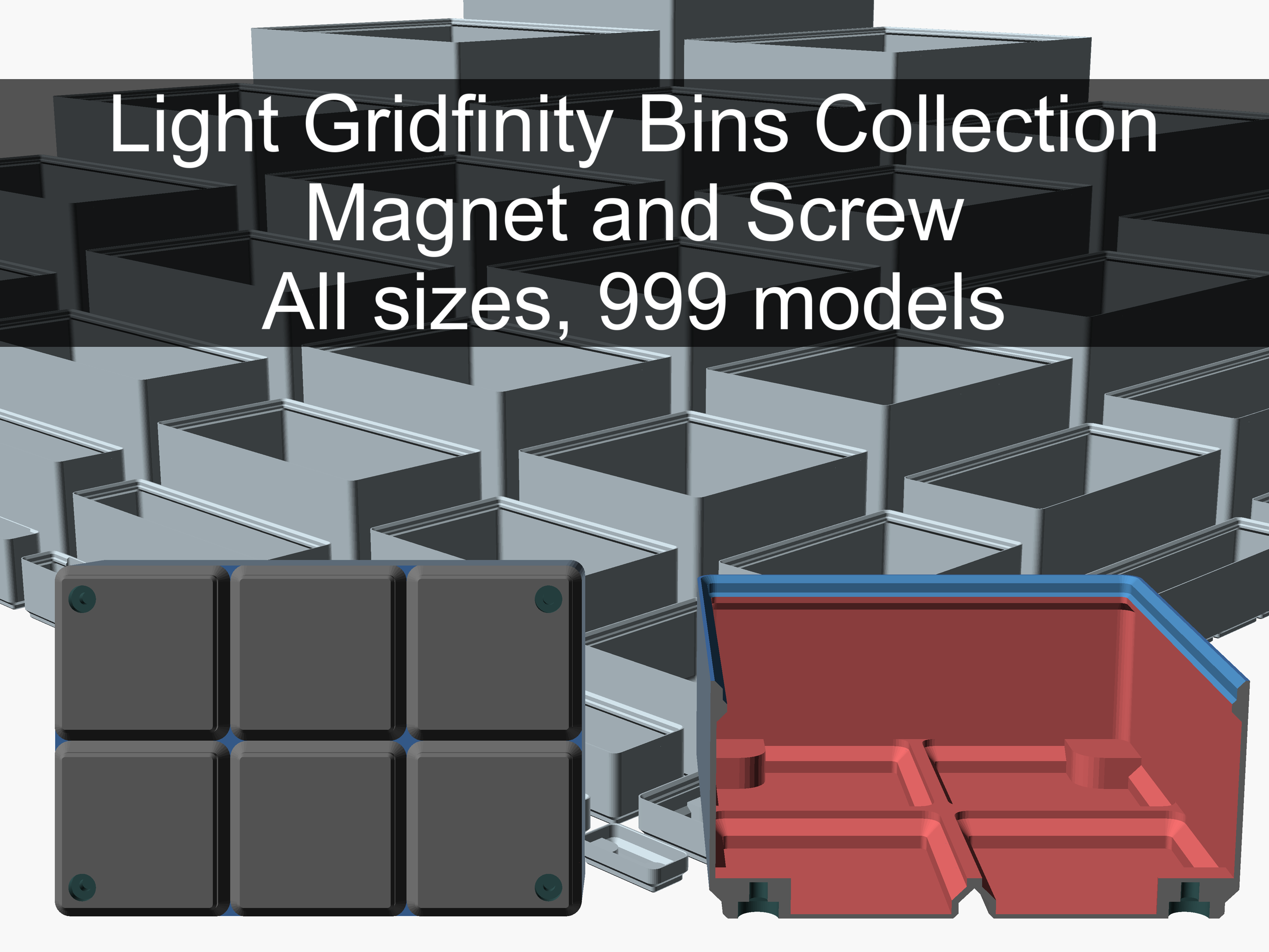 Light Gridfinity Bins Collection With Magnet And Screw By Max ...