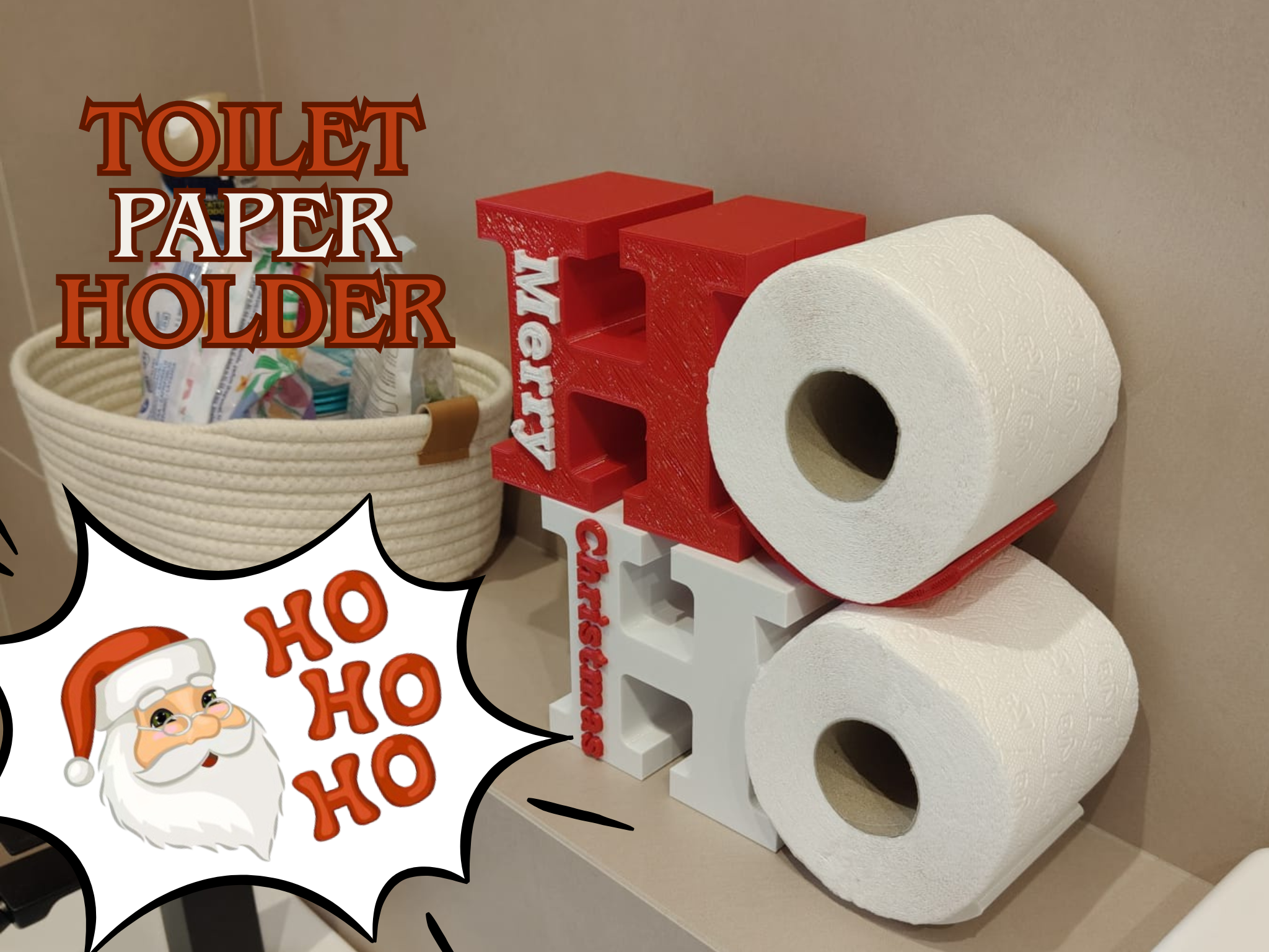 HO HO HO Toilet Holder