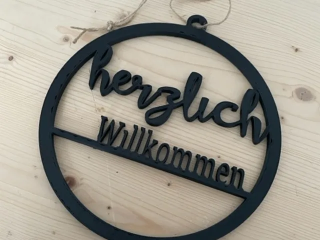 Herzlich Willkommen Schild / Türhänger