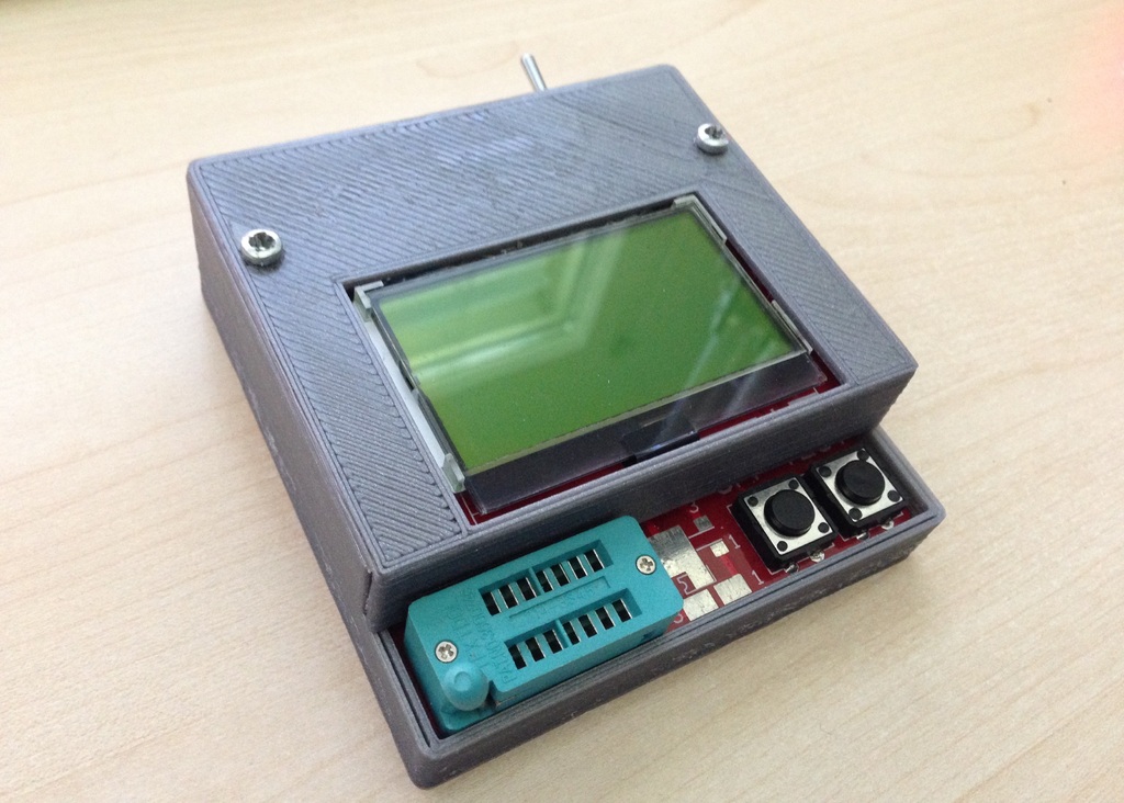 Case for Fish8840 TransistorTester with exposed SMD Pads by Highcooley