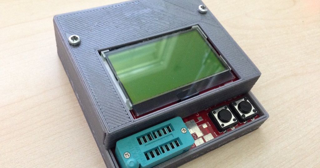 Case for Fish8840 TransistorTester with exposed SMD Pads by Highcooley