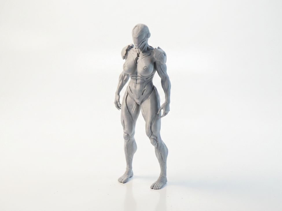 Cyborg Lady Figurine Sci-Fi Female 3D Printable