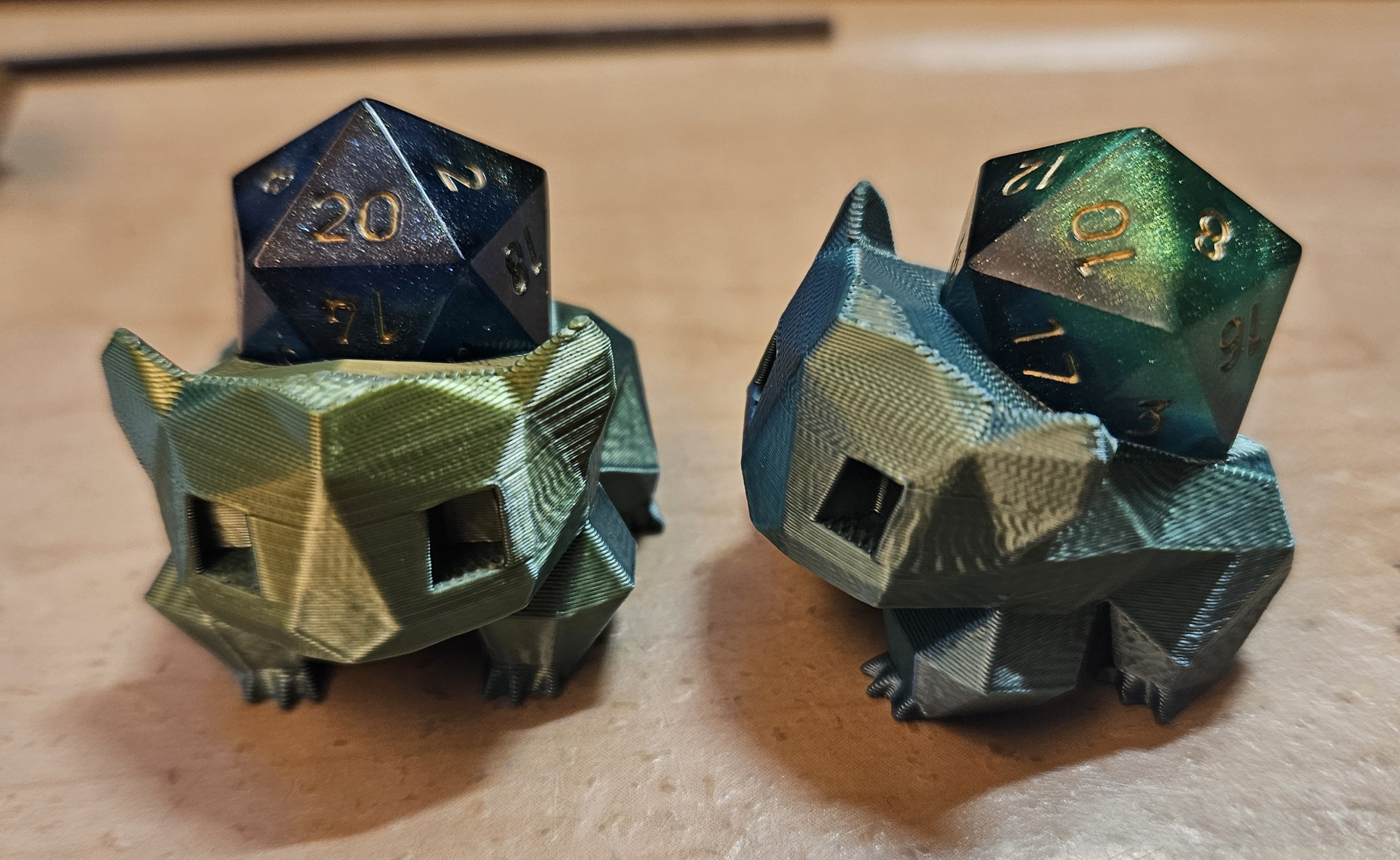 LowPoly Bulbasaur Dice (d20) Holder by ryzellon Download free STL