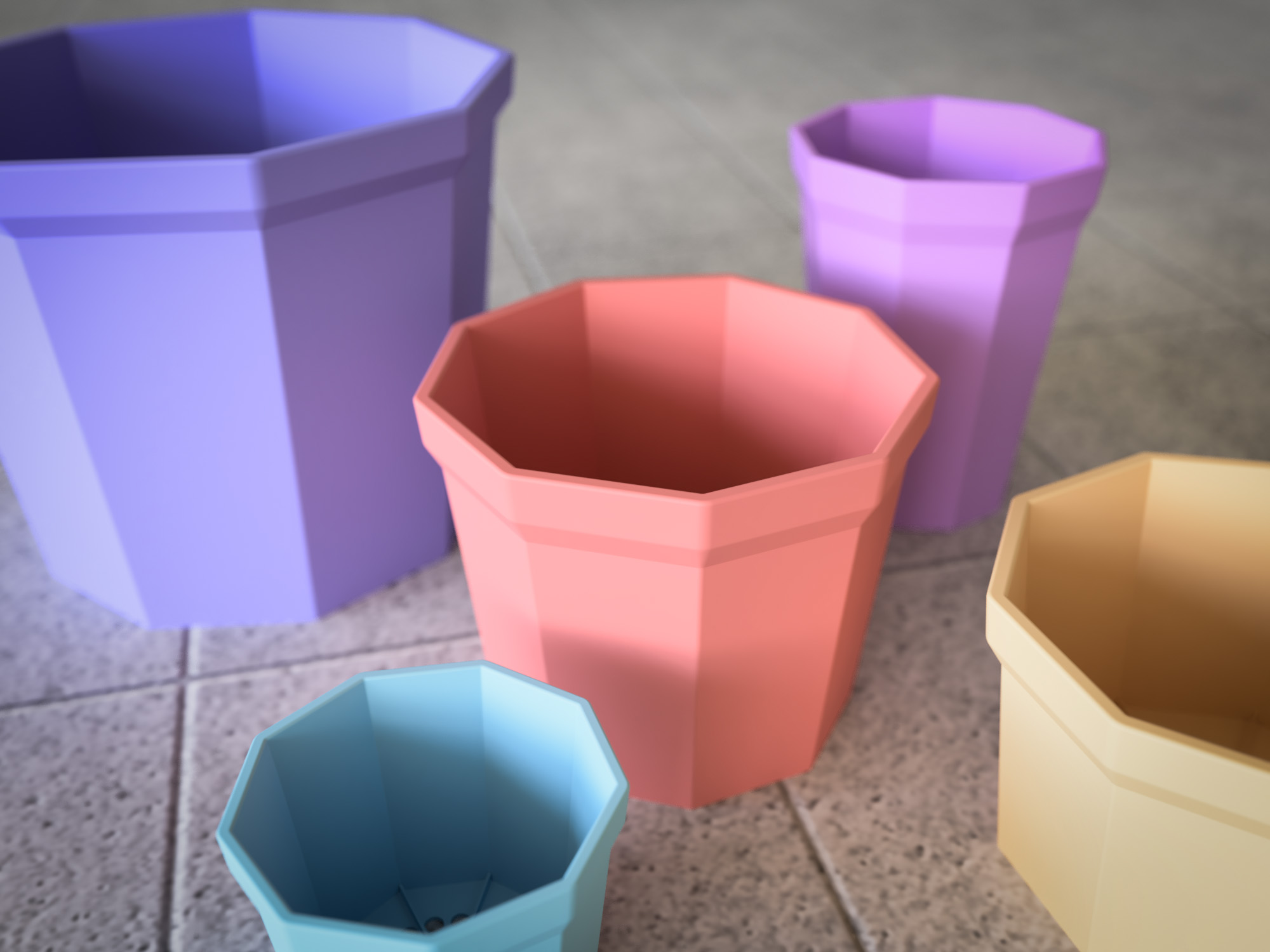 Nonagonal Flower Pot in Various Sizes