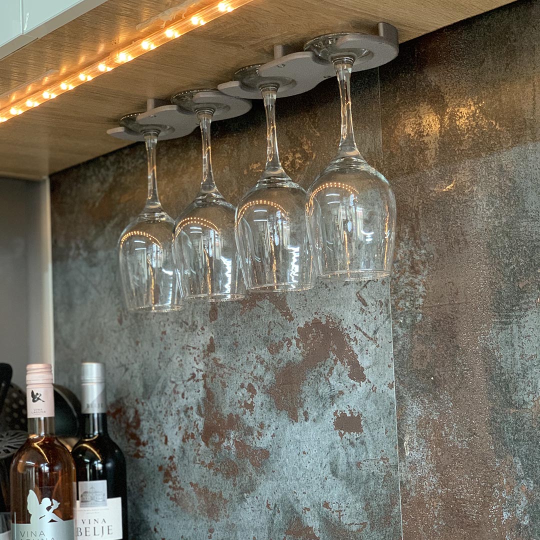 Rack for Wine Glass Side-by-Side "Double Ds"