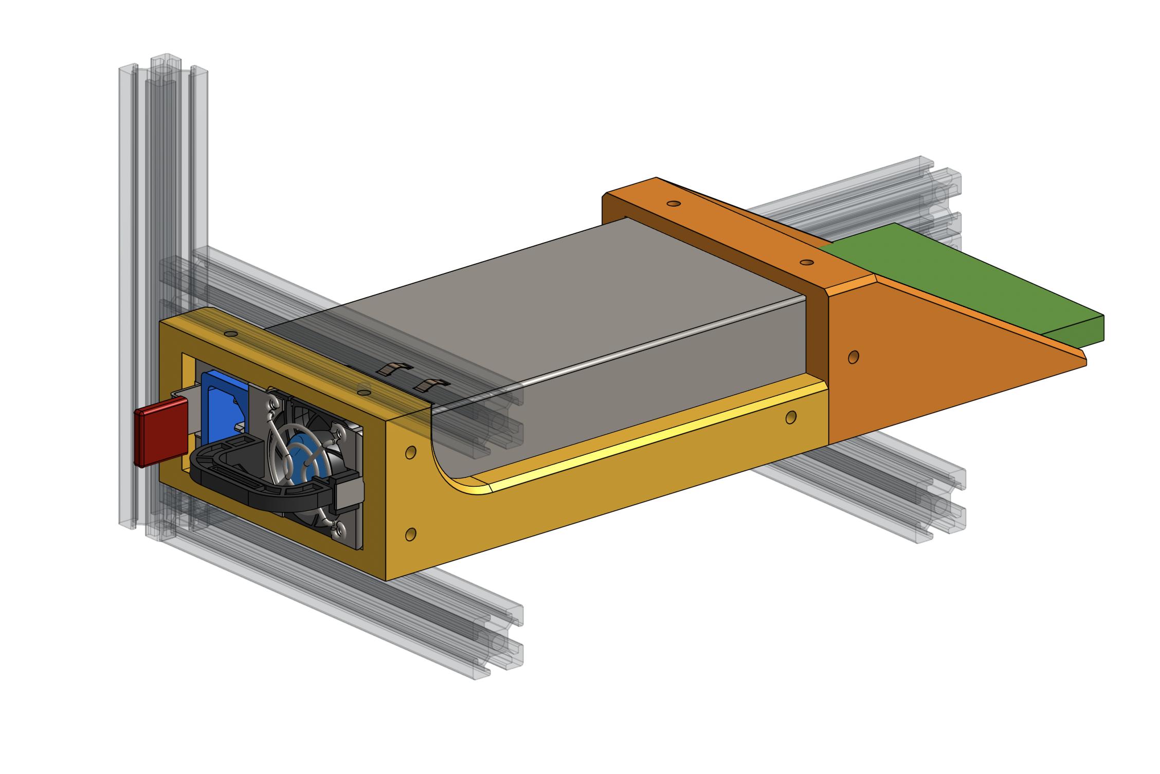 Rack mount for Dell 2000W PSU and breakout board