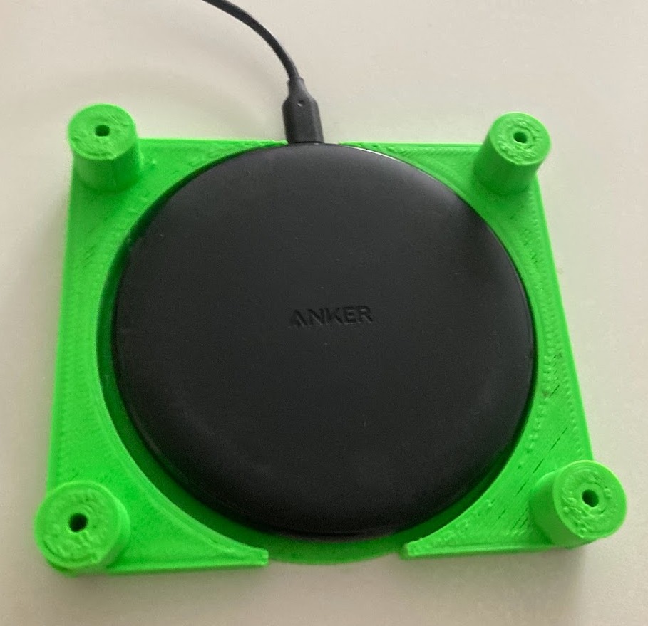 Under-desk phone and wireless charger holder V1