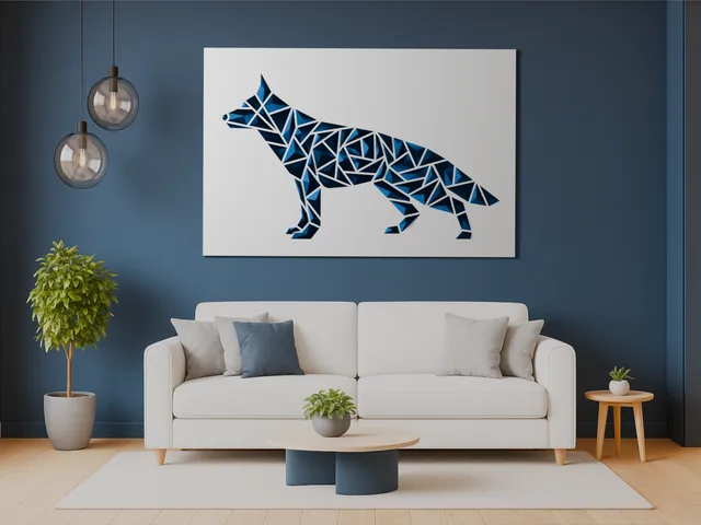 Geometric dog wall art - “German shepherd style”