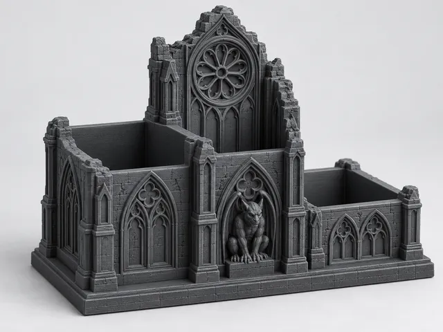 Vesper Vault – Gothic Cathedral Desk Organizer