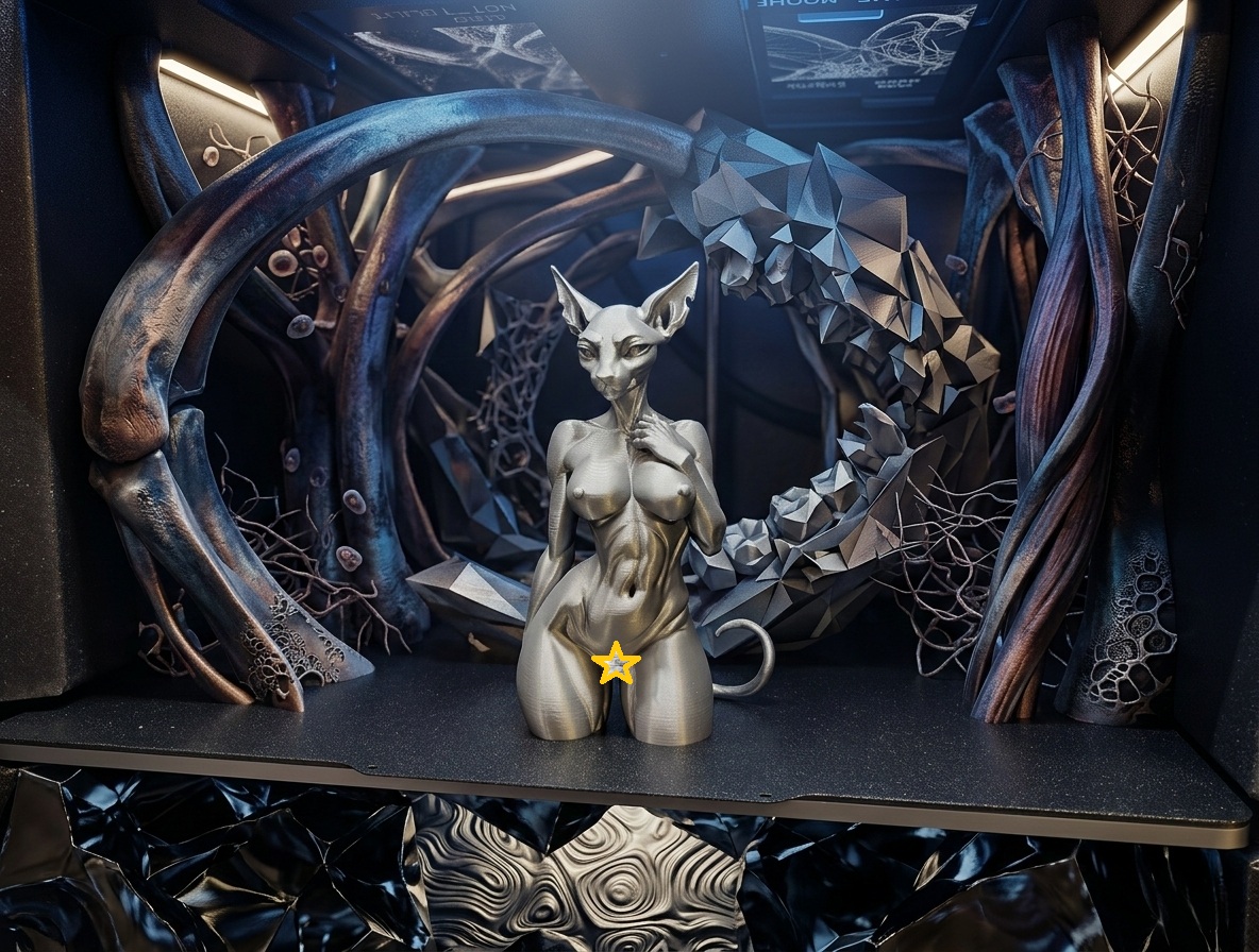 Sexy Anthro Cat Woman – NSFW Figurine