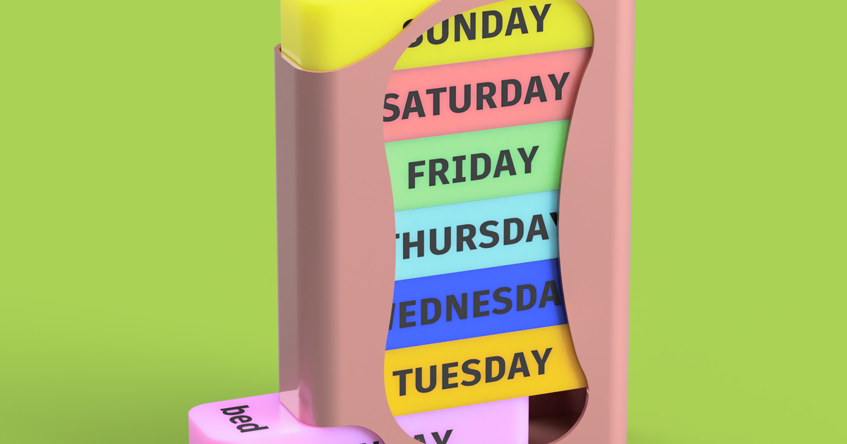 Pill box organizer by mlodybuk Download free STL model