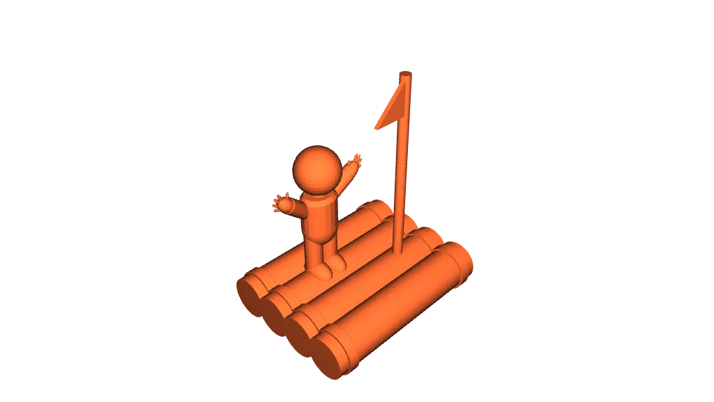 Simple Man on Raft by m22 | Download free STL model | Printables.com