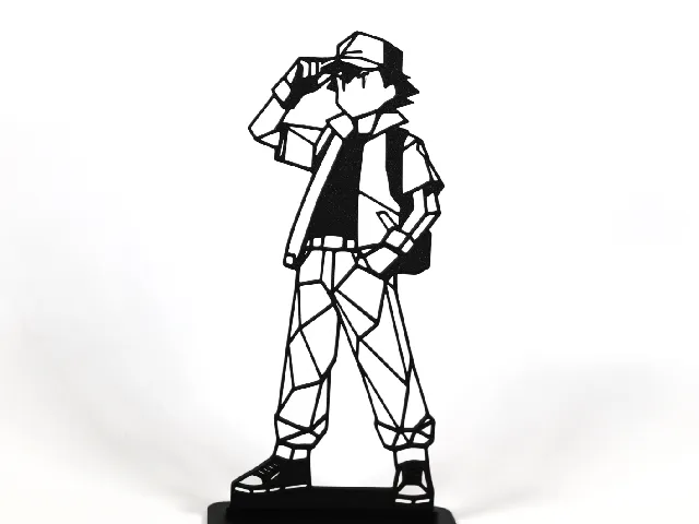 Low Poly Geometric Ash Ketchum