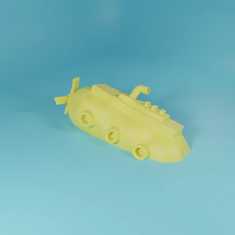 Crashed Submarine for Aquarium Decoration