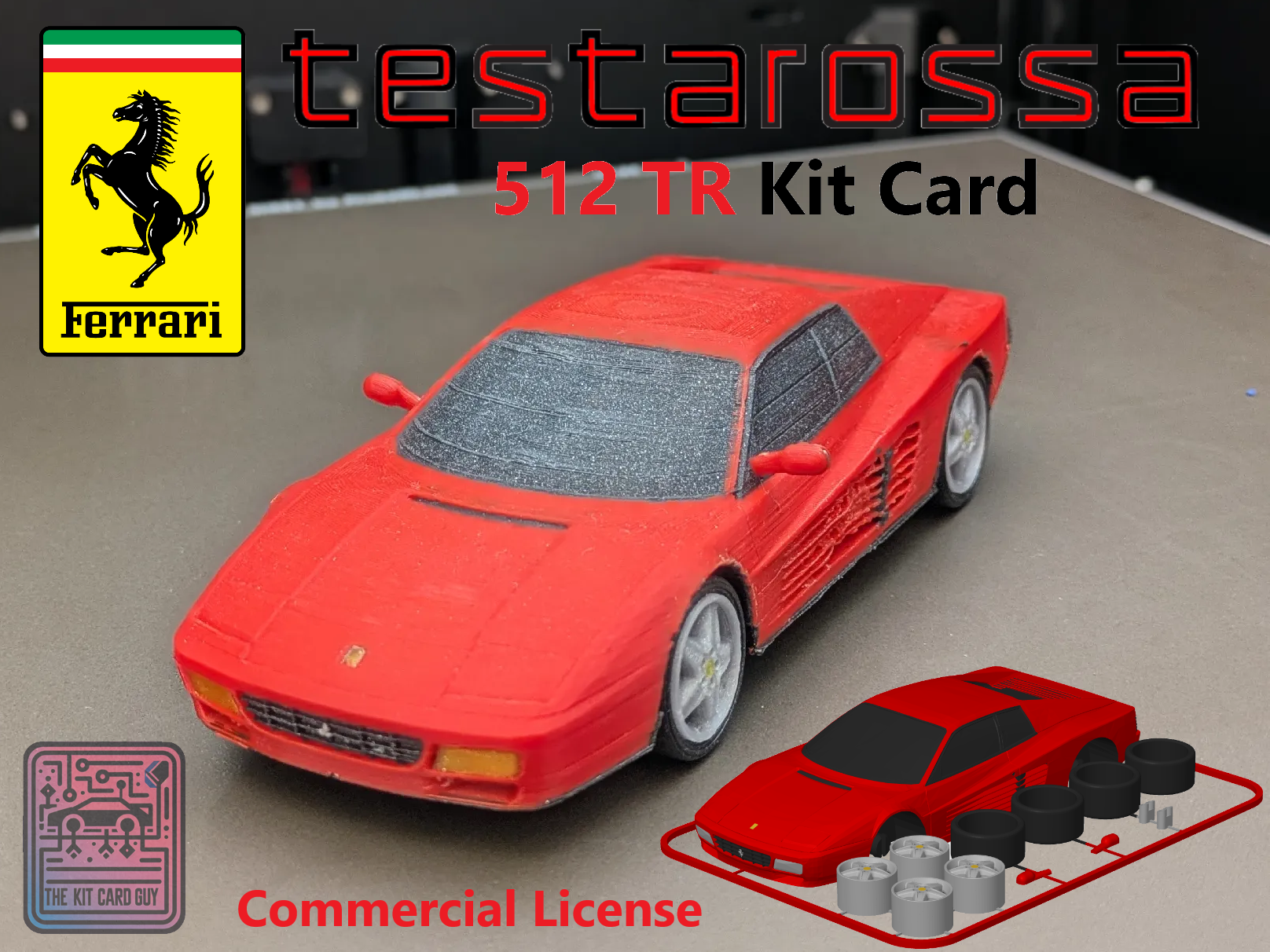 Ferrari Testarossa Kit Card - COMMERCIAL LICENSE