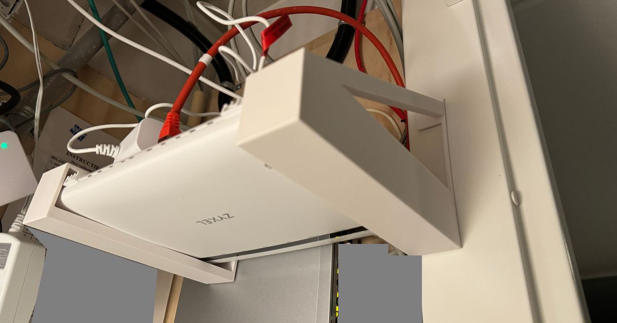 Zyxel T56 Odido modem mount horizontal by FoxVirus Download free STL model
