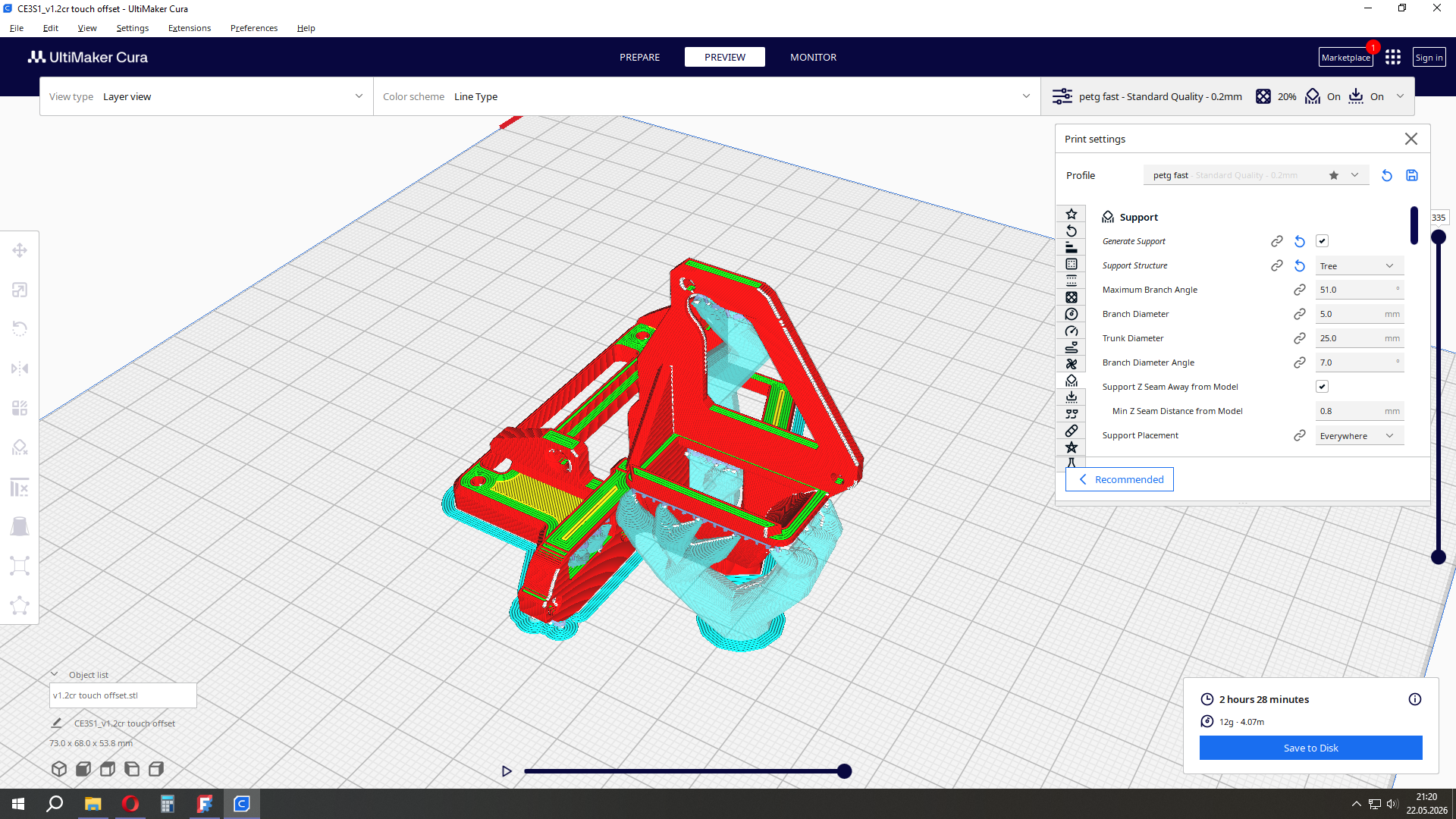Miniatura 2 do modelo 3D Close Z probe bracket