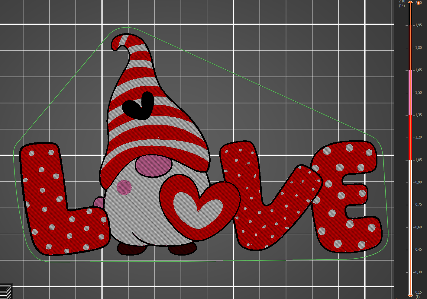 Valentine Gnome - Love; decoration gift