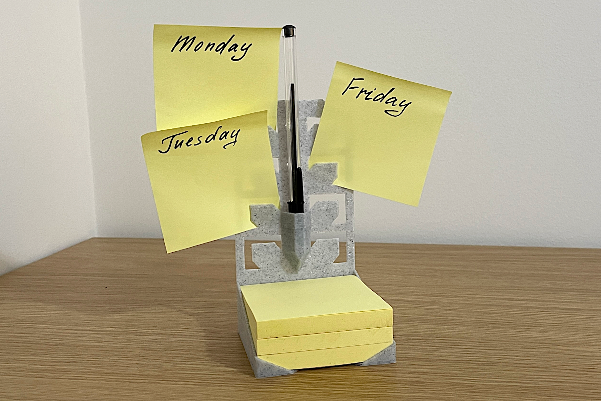 Sticky Notes Holder, Week Planner - Desktop or Wall Mounted
