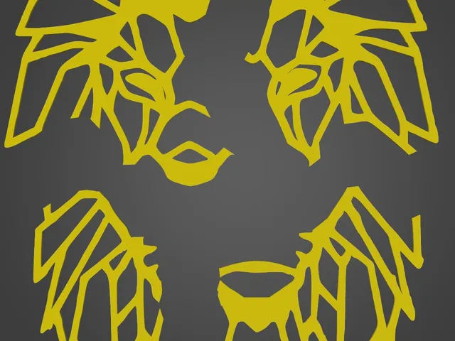 Geometric lion in 4 pieces
