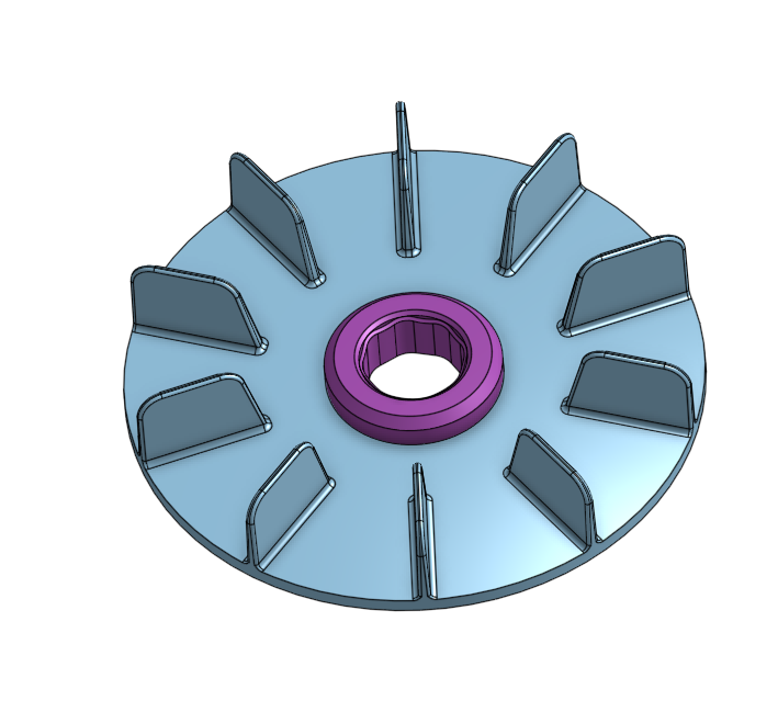 Motor Cooling Fan V4 - Press Fit with Separate Spring Hub