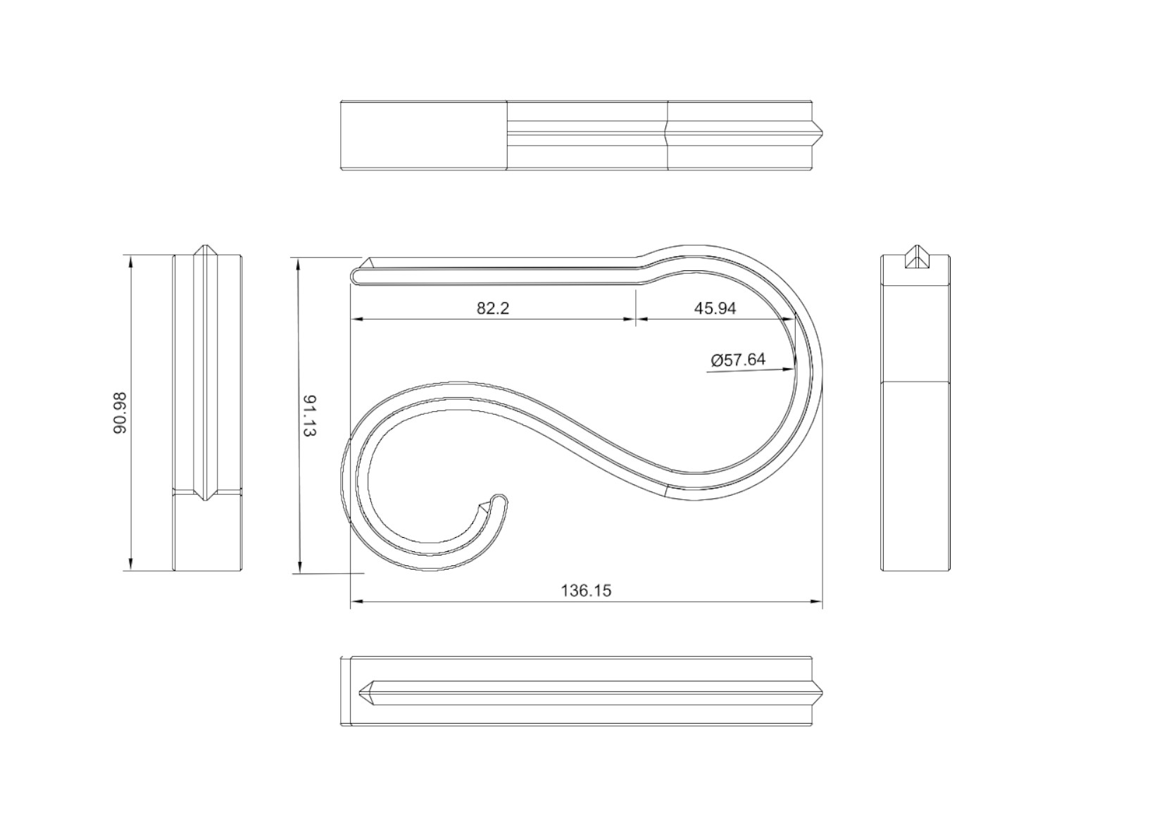 CURVE bag hanger by MOdesign Download free STL model