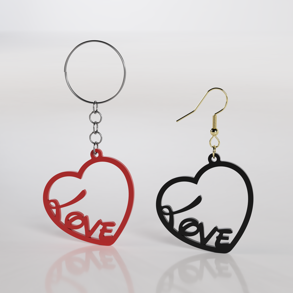Love earrings keychain
