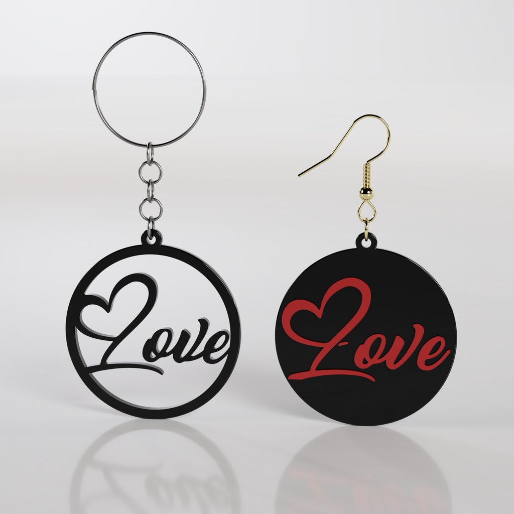 Love earrings pendant keychain