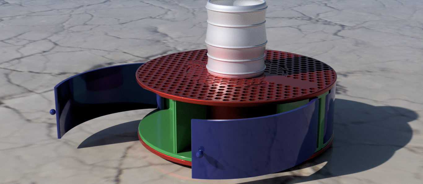 Table multifonction en bobine Prusament recyclée avec rangement 3D model