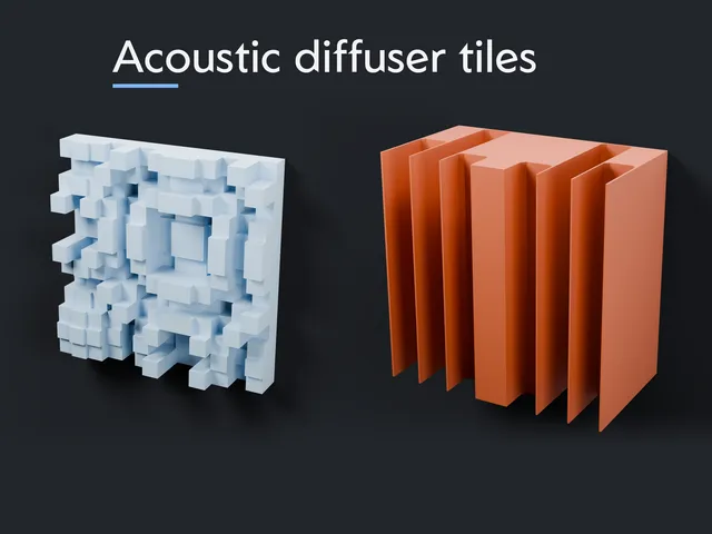 Acoustic Diffuser Tiles - Deep and Blocks, Sized for A1 mini, MK4 and P1S