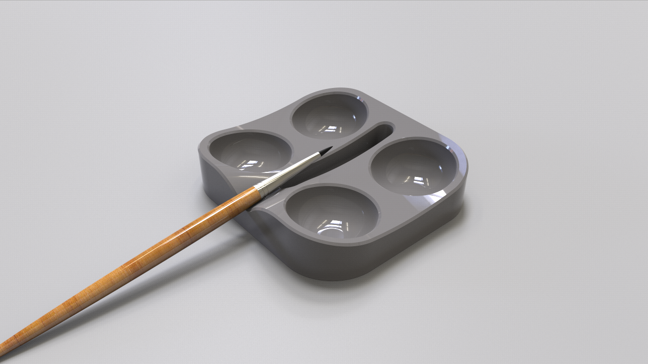 Ergonomic Paint Tray & Brush Holder #2