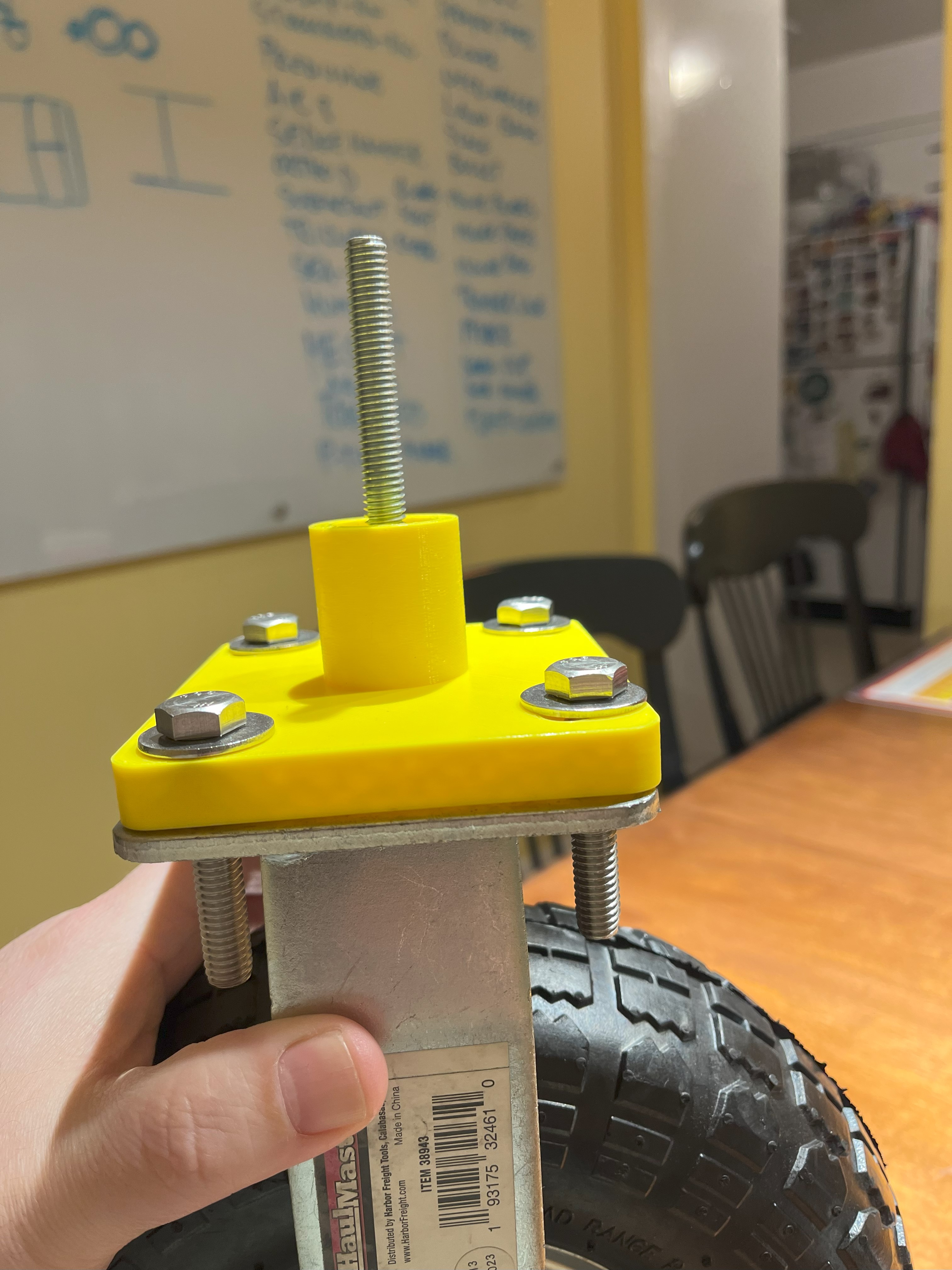 Wheel Mounting Plate for 10" Haul Master Pneumatic Tires using Maker