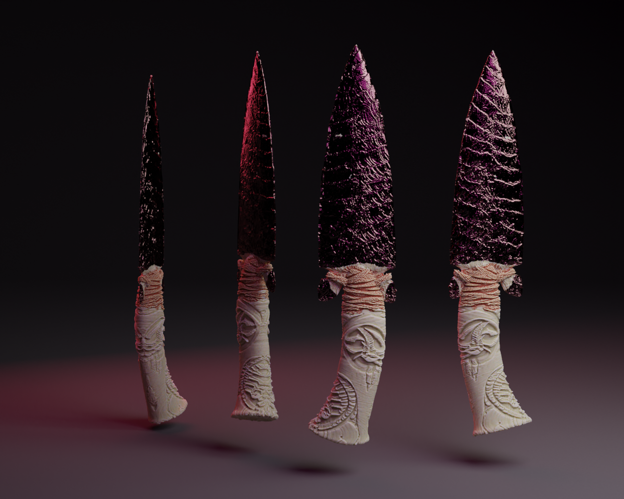 Flint Like Sith Knife with Familial Clan Carvings.