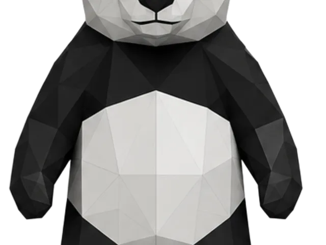 Low Poly Panda Sculpture – Modern Geometric Panda Decor