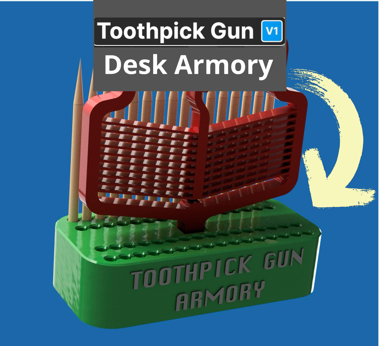 Toothpick Gun Desk Armory by Snail | Download free STL model ...