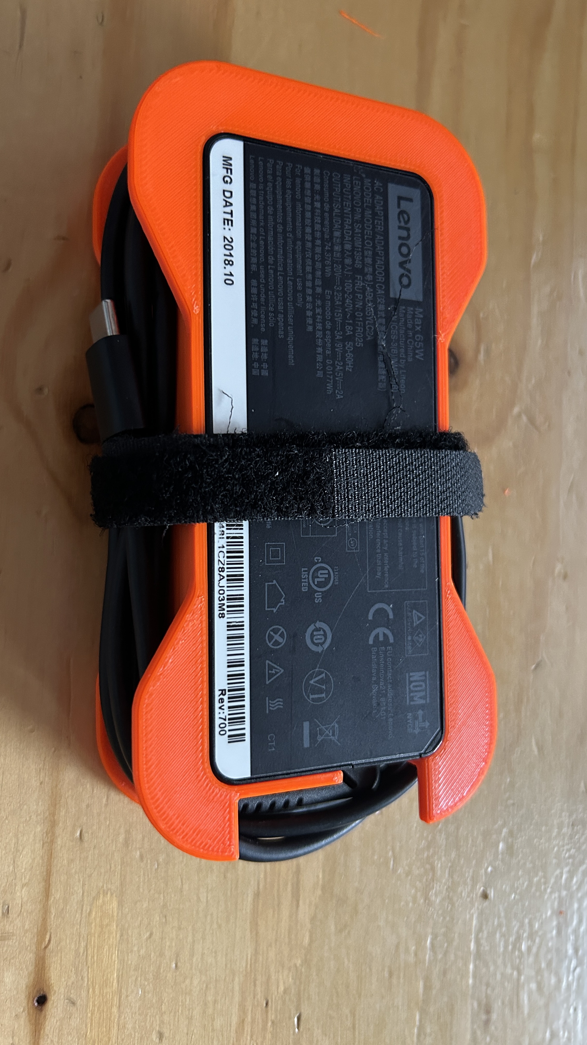Lenovo 65W USB-C power brick cable wrap