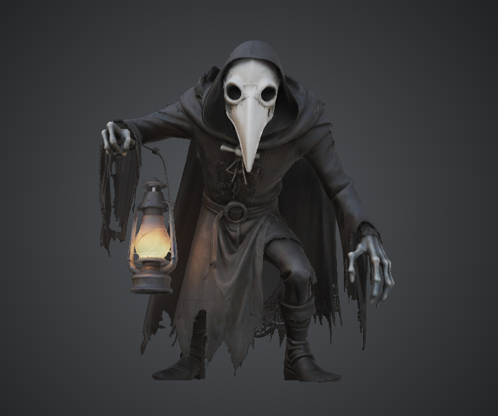 Plague Doctor Lantern Bearer – Gothic Horror 3D Printable Model