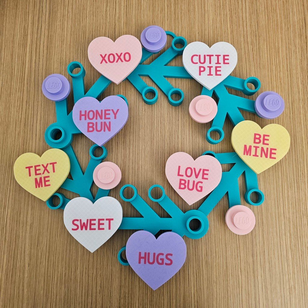Conversation Heart Brick Wreath for Valentine's Day