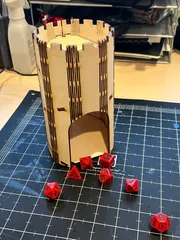 Laser cut Flat-Pack Living Hinge Dice Tower